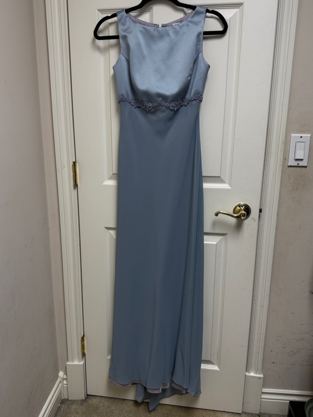 Elegant Sleeveless Light Blue Evening Gown